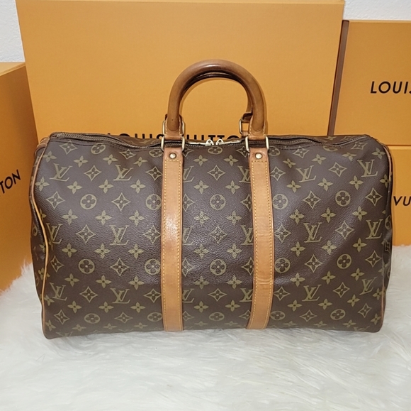Authentic Louis Vuitton Keepall 45 Travel Bag Monogram Canvas